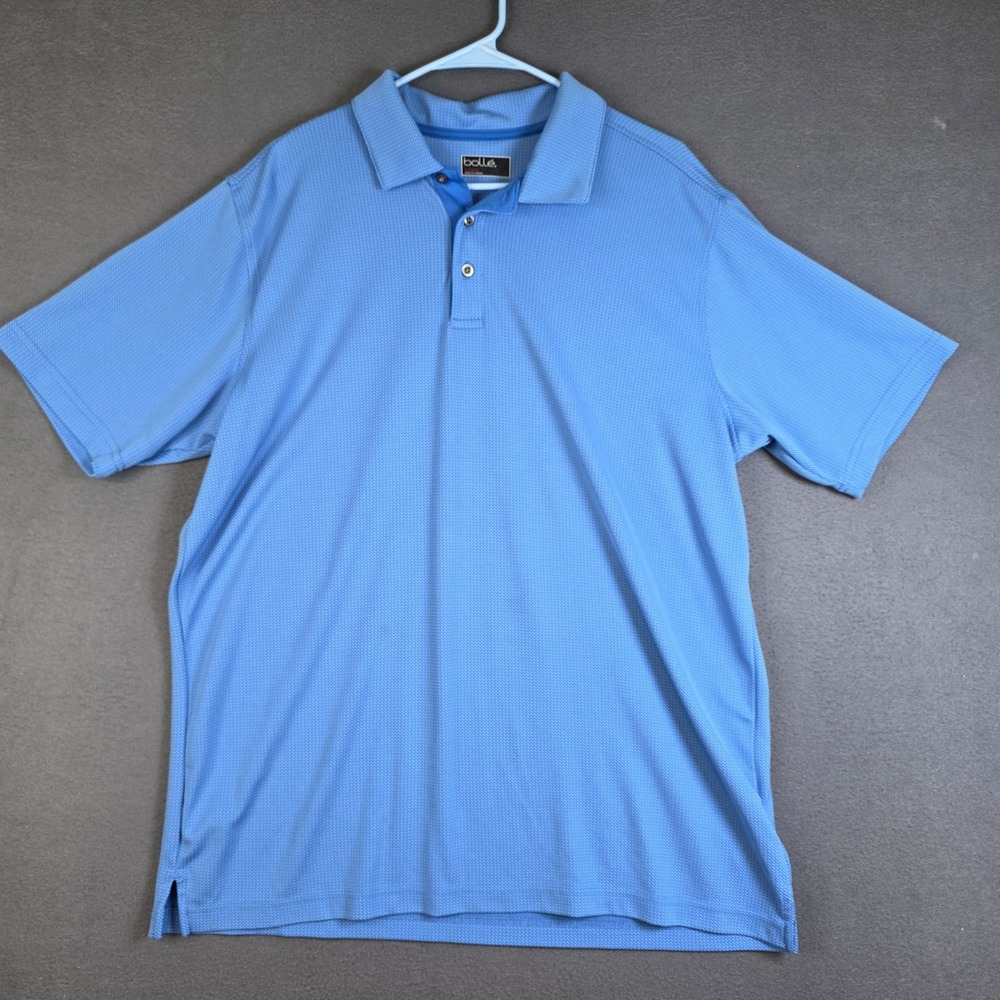 Bolle Mens Performance Polo Shirt Blue Short Sleeve XL Golf Tennis Athletic Top